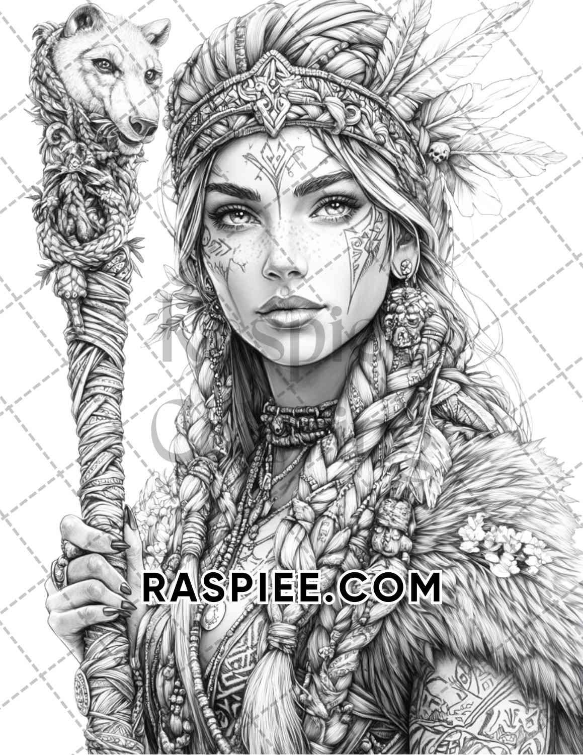 Enchanted Witches Adult Coloring Pages Printable PDF Instant Download - RASPIEE