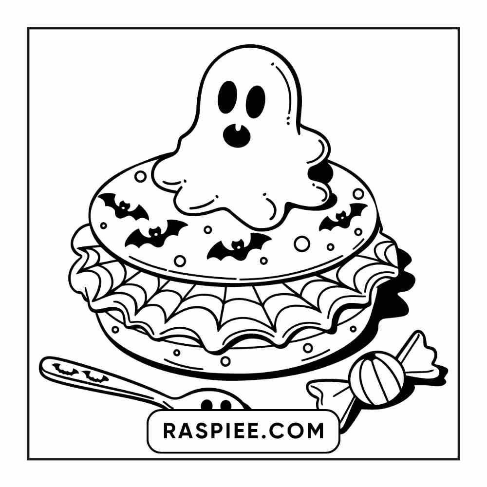 100 Bold Easy Spooky Food & Drinks Coloring Pages Printable PDF Instant Download - RASPIEE