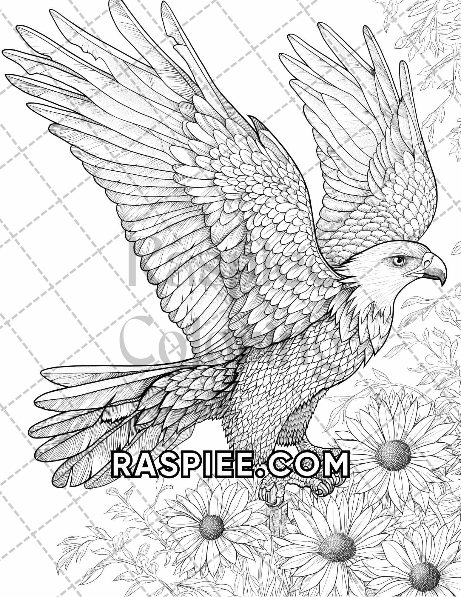 75 Animals in Flowers Grayscale Adult Coloring Pages Printable PDF Instant Download - RASPIEE