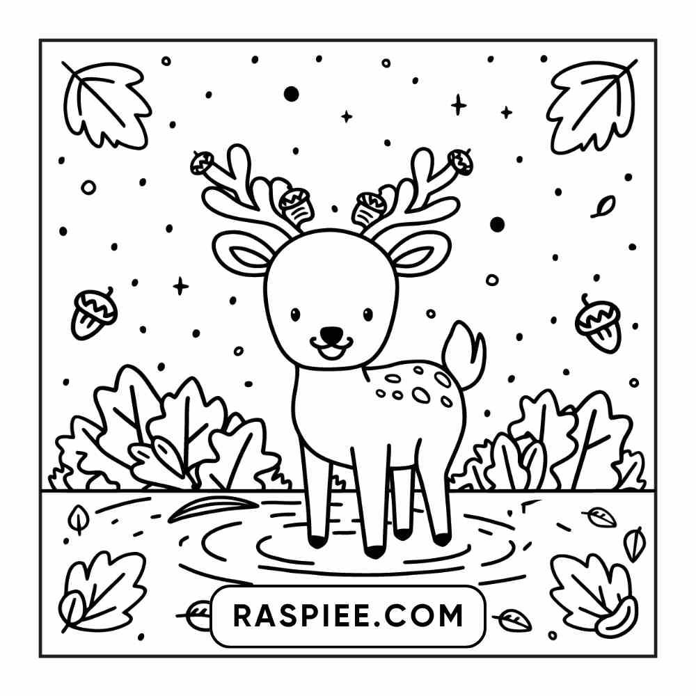 114 Cozy Autumn Bold & Easy Coloring Pages PDF Printable Instant Download - RASPIEE