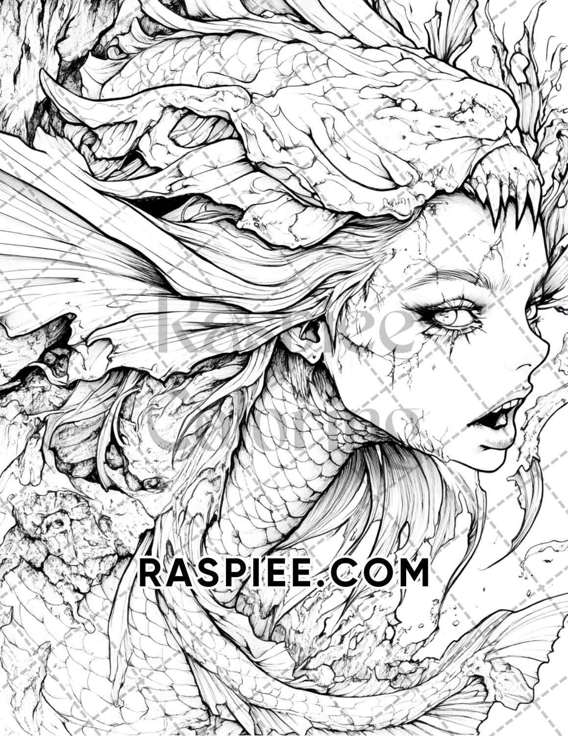 Nightmarish Creatures Halloween Adult Coloring Pages Printable PDF Instant Download