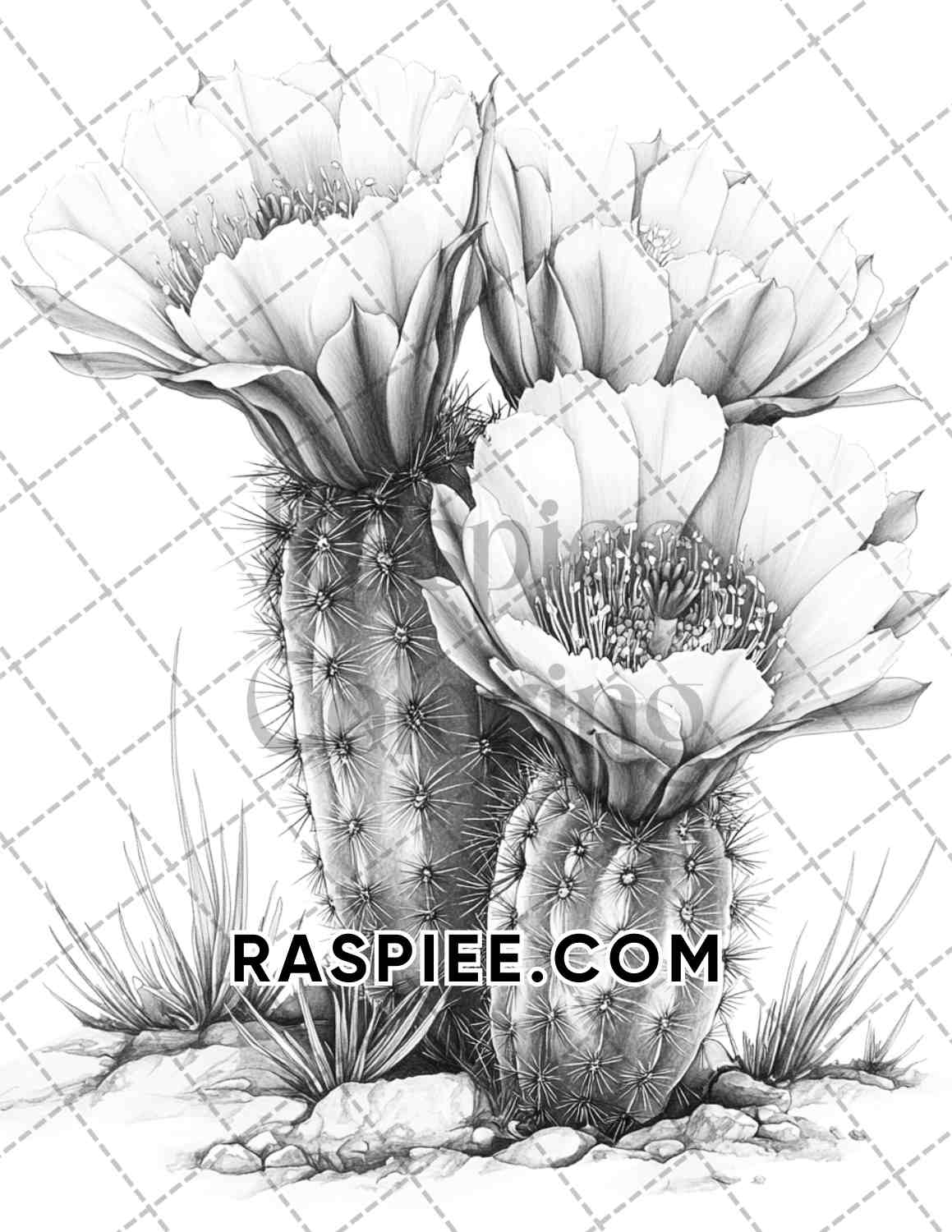 Succulent Blossoms Adult Coloring Pages Printable PDF Instant Download