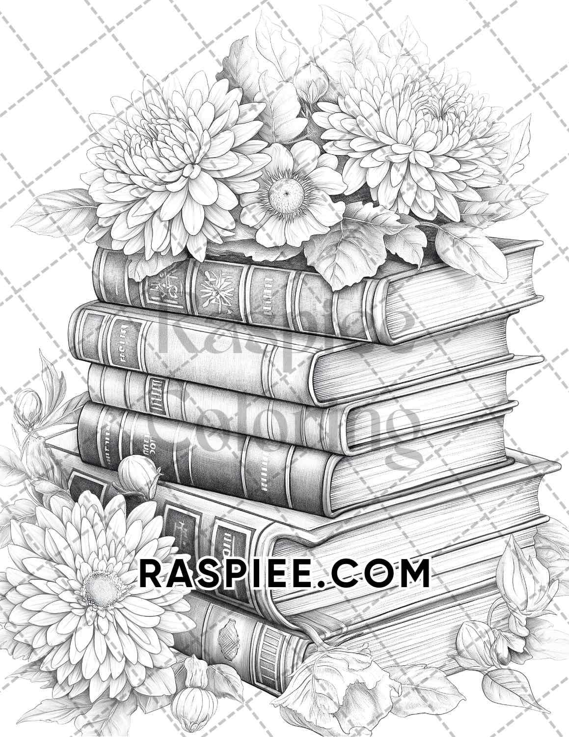 Fall Flowers Adult Coloring Pages Printable PDF Instant Download - RASPIEE