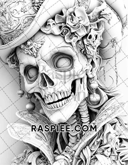 Horror Demons Halloween Adult Coloring Pages Printable PDF Instant Download