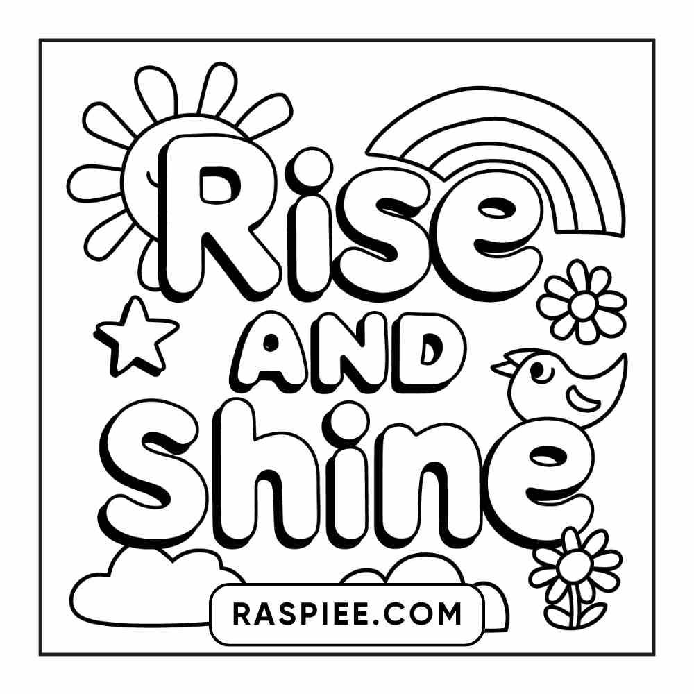 78 Bold and Easy Inspirational Words Coloring Pages Printable PDF Instant Download - RASPIEE