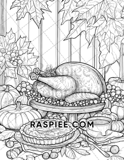 Hello Autumn Adult Coloring Pages Printable PDF Instant Download - RASPIEE