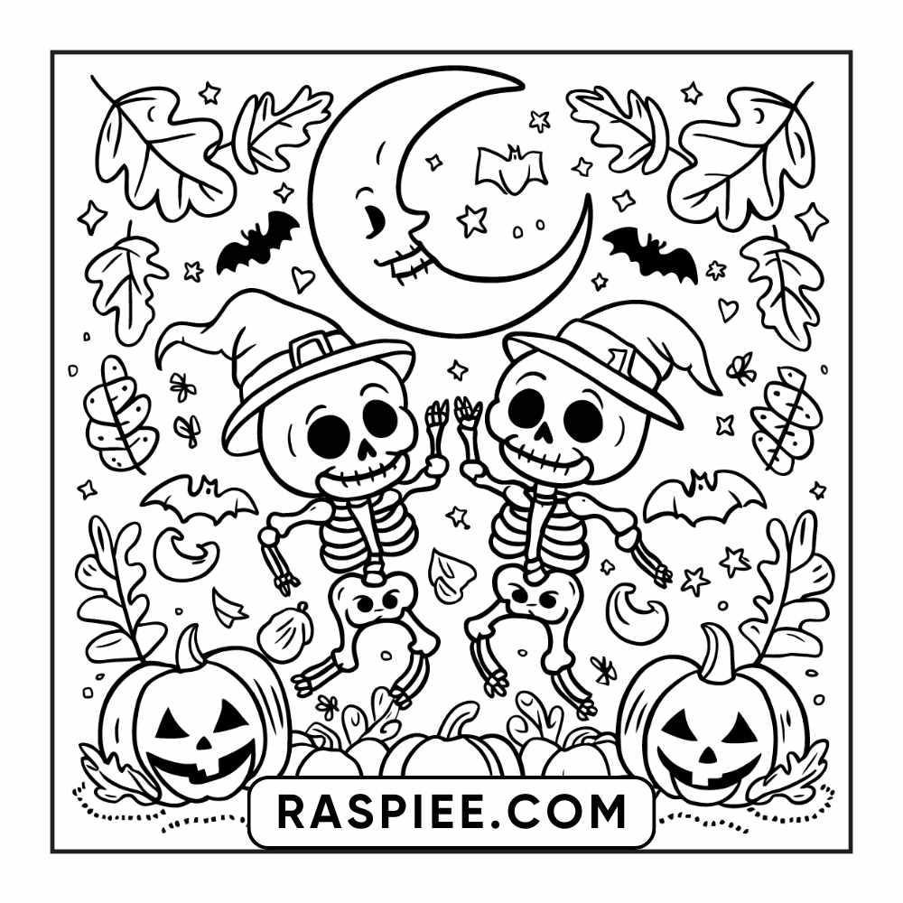 84 Cozy Halloween Bold & Easy Coloring Pages Printable PDF Instant Download - RASPIEE