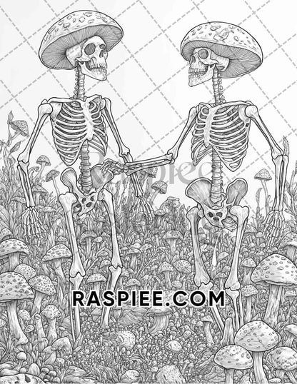 Halloween Surreal Adult Coloring Pages Printable PDF Instant Download - RASPIEE