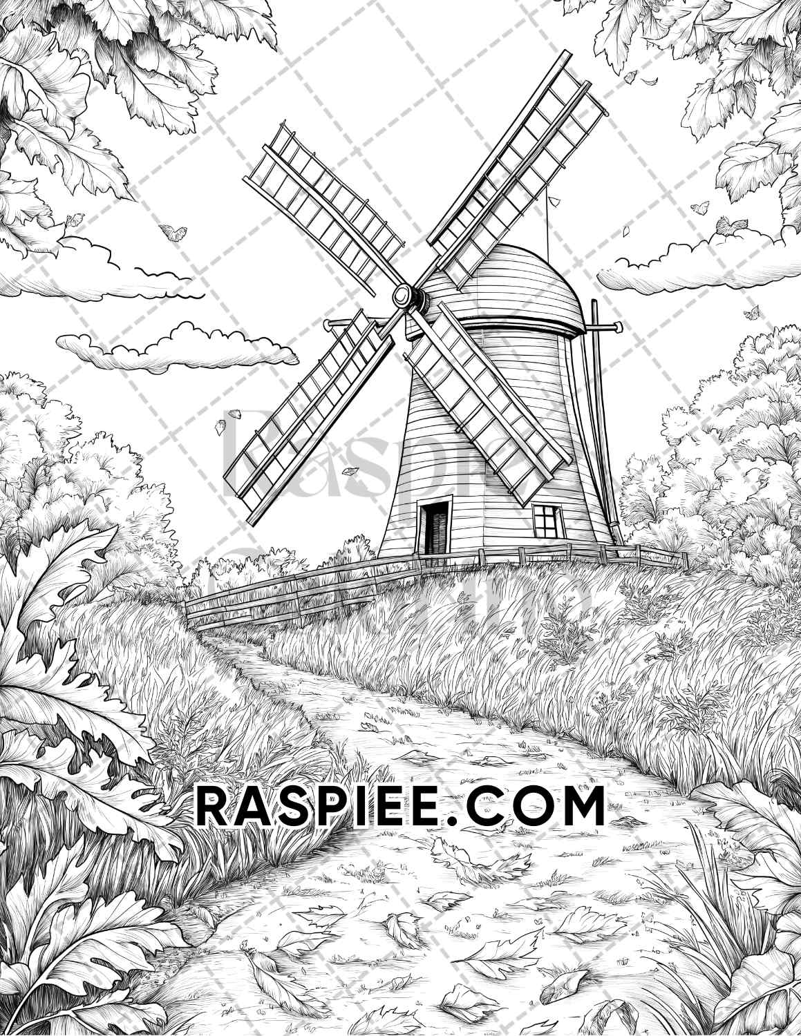 Hello Autumn Adult Coloring Pages Printable PDF Instant Download - RASPIEE