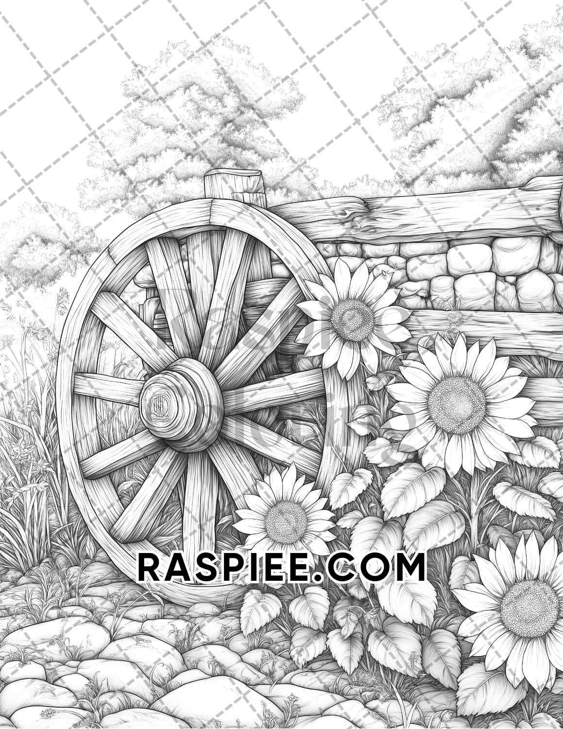 Fall Flowers Adult Coloring Pages Printable PDF Instant Download - RASPIEE