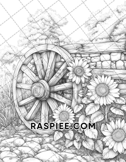 Fall Flowers Adult Coloring Pages Printable PDF Instant Download - RASPIEE