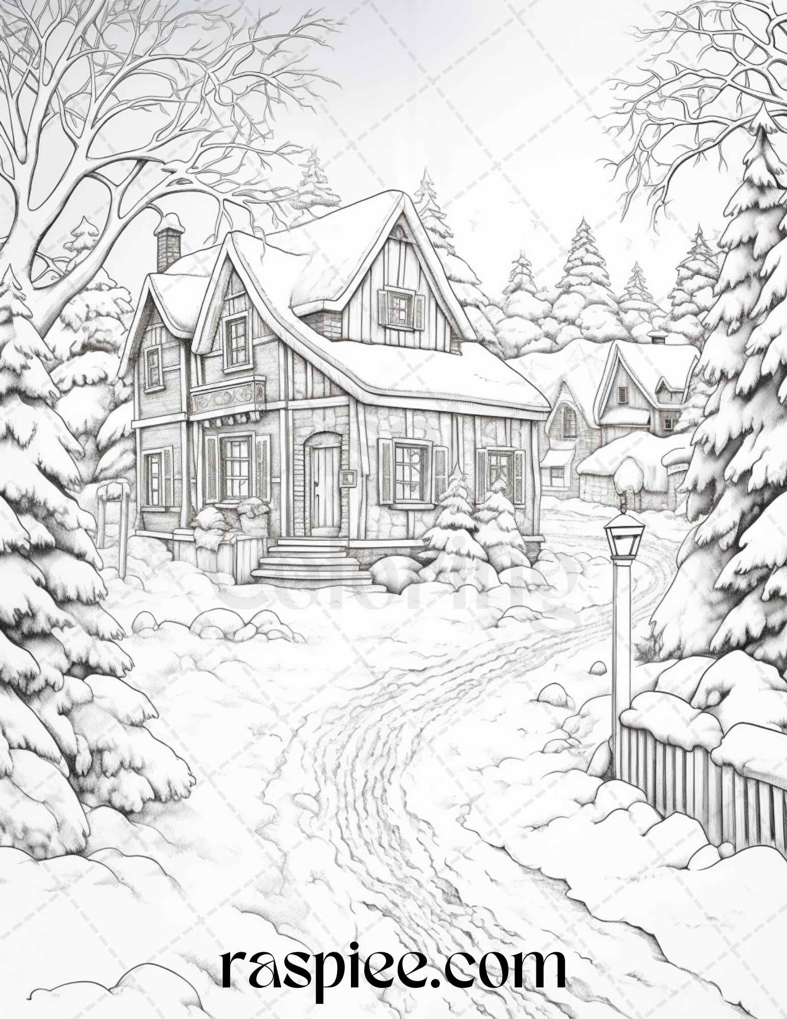 Relaxing Winter Coloring Book: Large Print Coloring Pages for Adults, Featuring Relaxing Beautiful Christmas Scenes .. [Book]