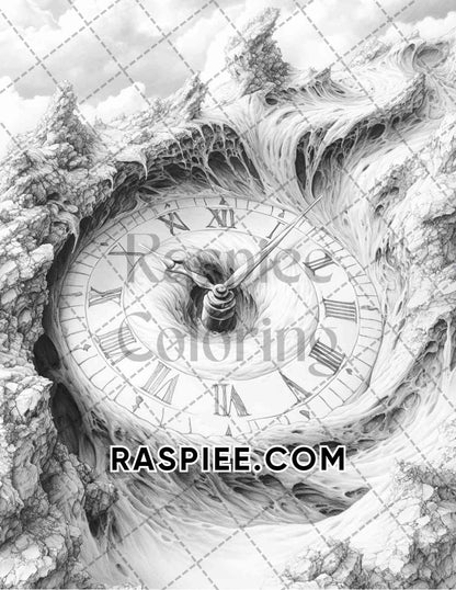 Surreal World Adult Coloring Pages Printable PDF Instant Download