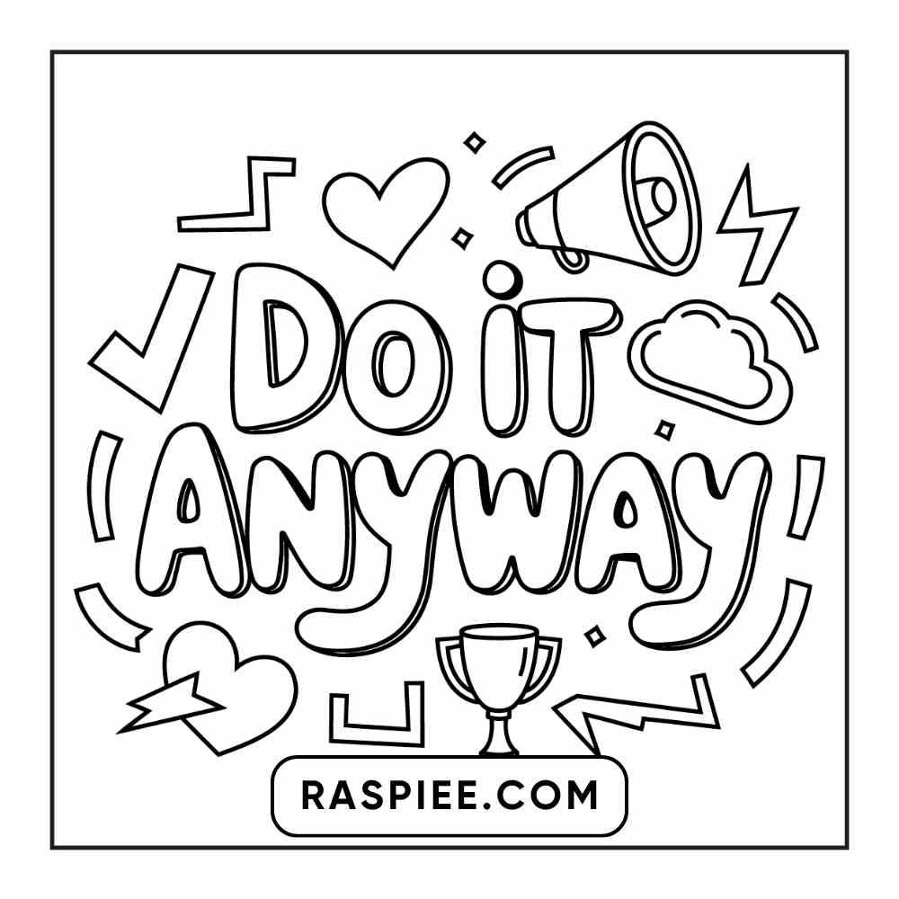 78 Bold and Easy Inspirational Words Coloring Pages Printable PDF Instant Download - RASPIEE