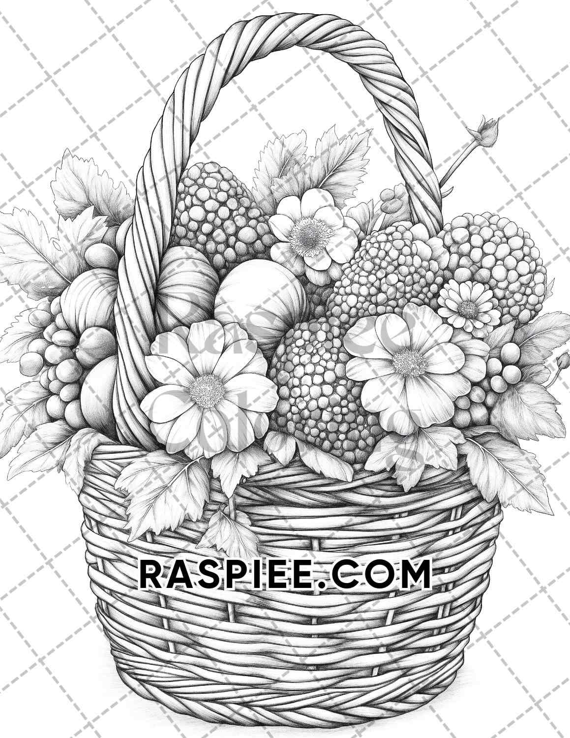 Fall Flowers Adult Coloring Pages Printable PDF Instant Download - RASPIEE