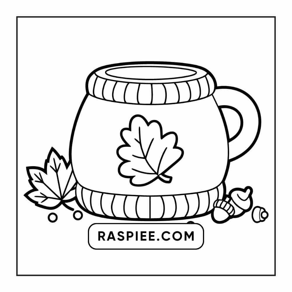 76 Bold and Easy Fall Vibes Coloring Pages Printable PDF Instant Download - RASPIEE