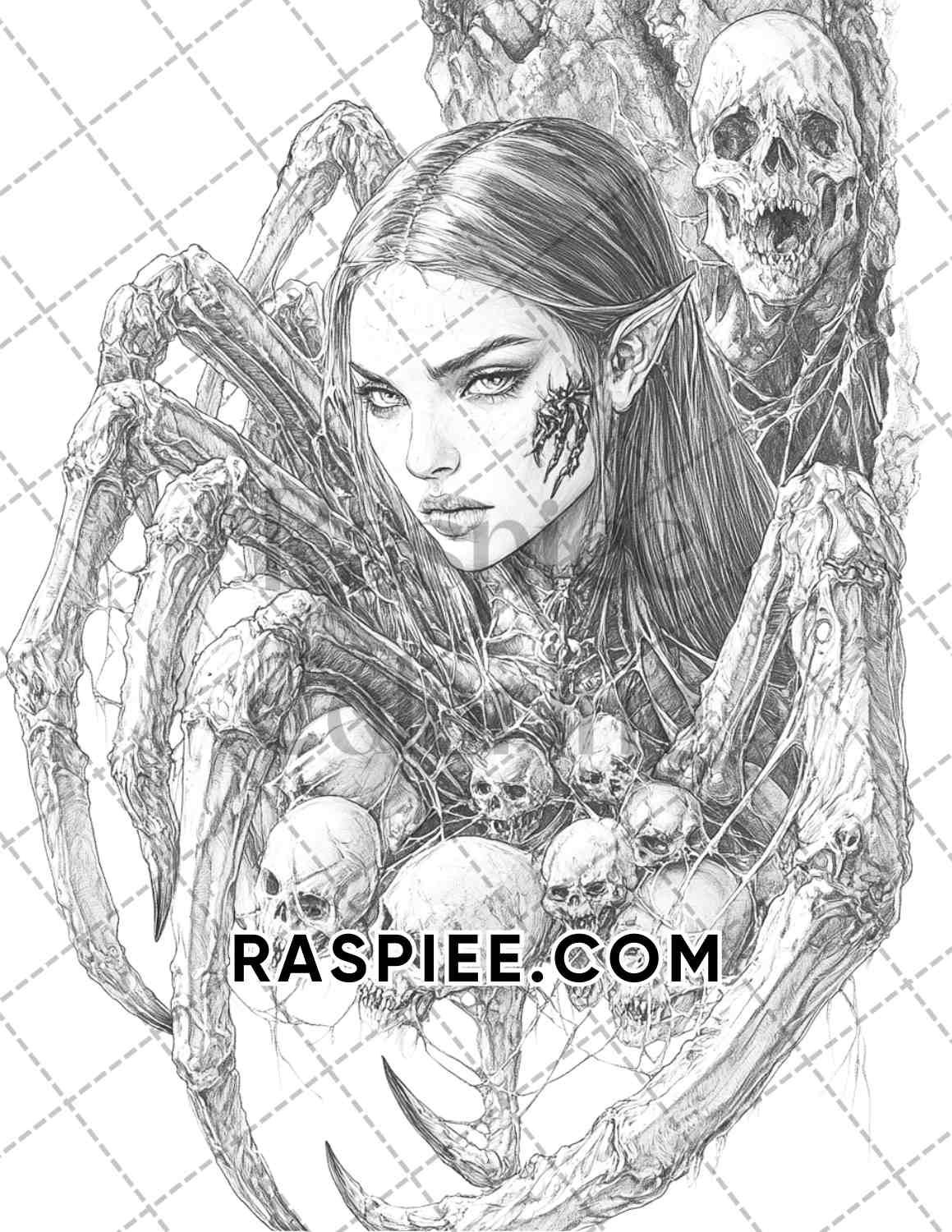 Nightmarish Creatures Halloween Adult Coloring Pages Printable PDF Instant Download