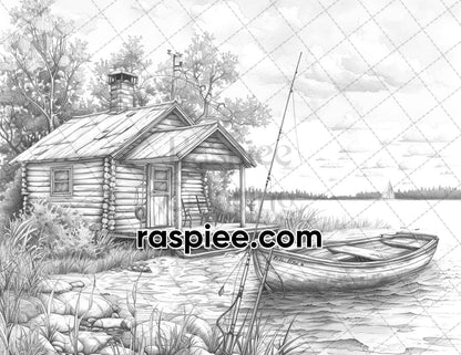 adult coloring pages, adult coloring sheets, adult coloring book pdf, adult coloring book printable, grayscale coloring pages, grayscale coloring books, landscapes coloring pages for adults, landscapes coloring book, grayscale illustration, summer coloring pages, spring coloring pages, autumn coloring pages