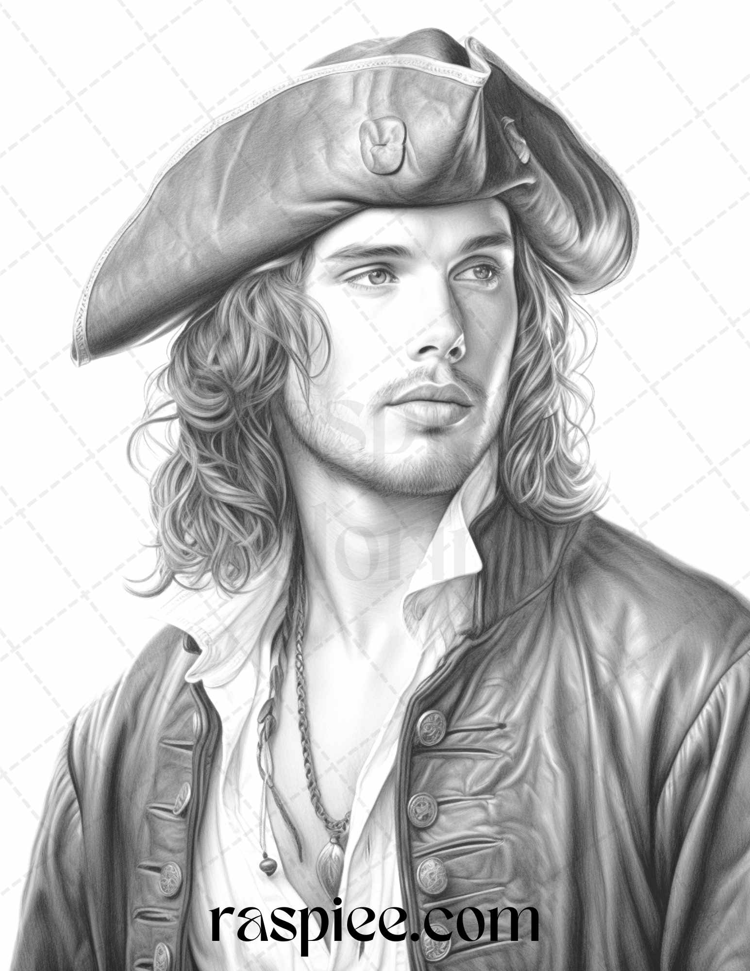 60 Pirate Life Grayscale Coloring Pages Printable for Adults, Stress Relief Coloring, PDF File Instant Download - Raspiee Coloring