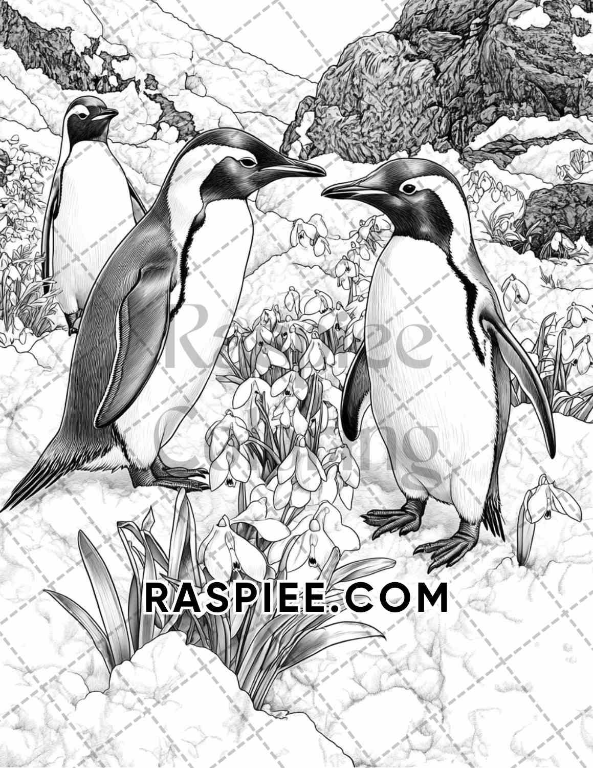 Flowers and Birds Adult Coloring Pages Printable PDF Instant Download - RASPIEE