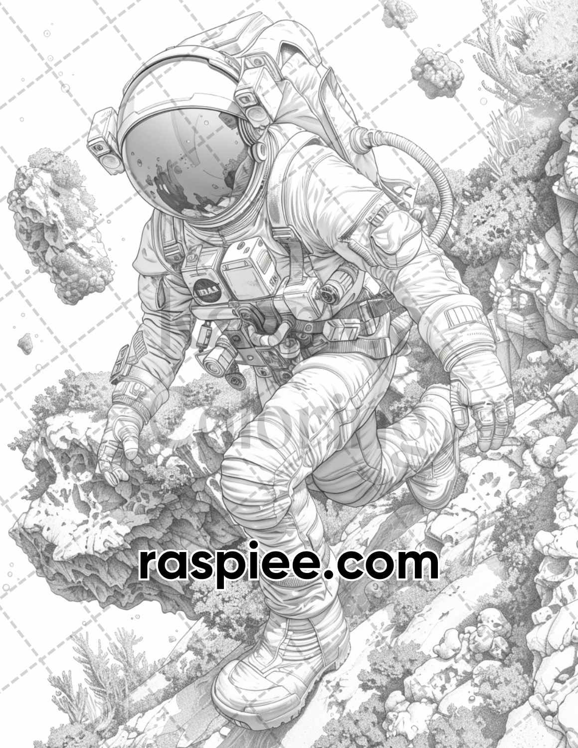 adult coloring pages, adult coloring sheets, adult coloring book pdf, adult coloring book printable, grayscale coloring pages, grayscale coloring books, astronaut coloring pages for adults, astronaut coloring book, grayscale illustration, fantasy coloring pages, fantasy coloring book