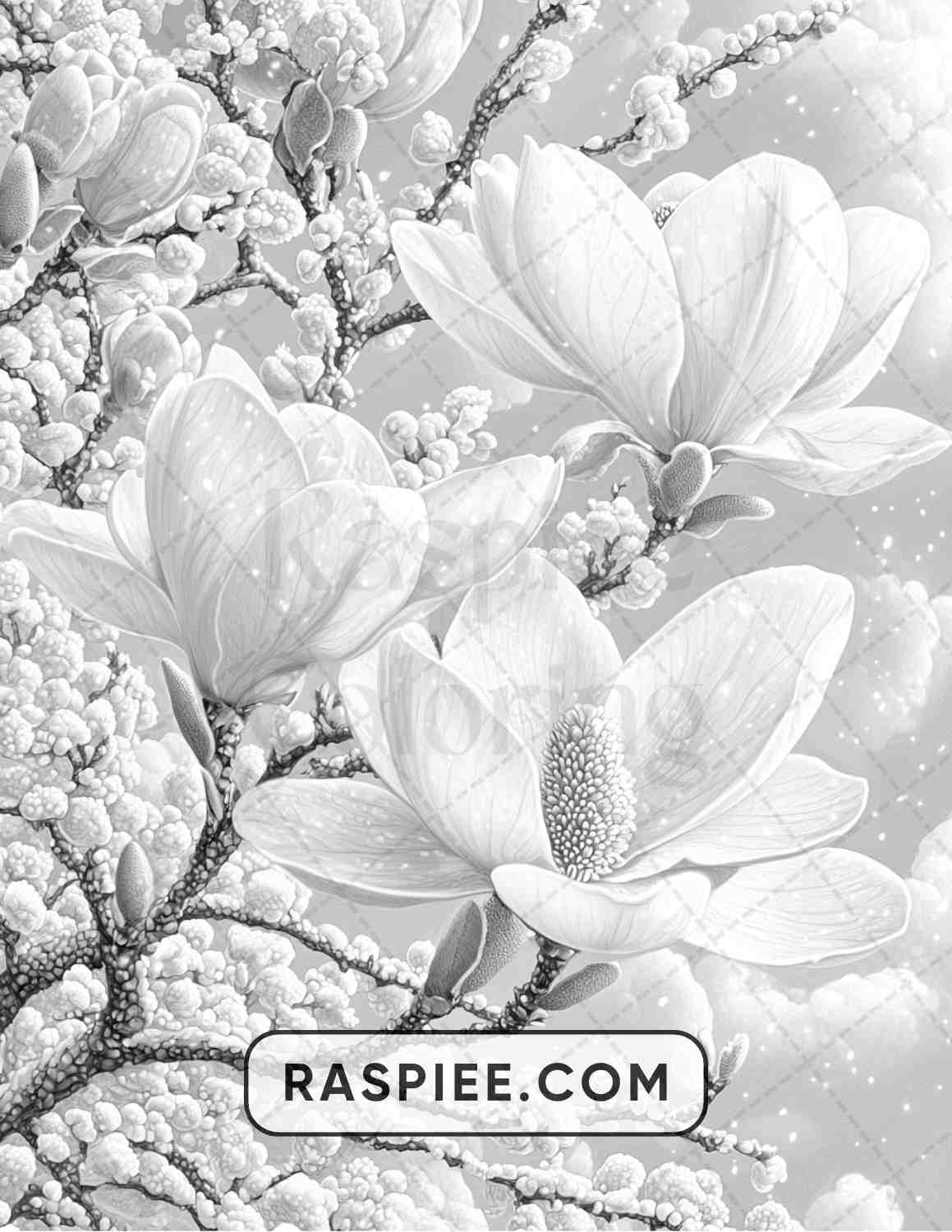 77 Winter Flowers Adult Coloring Pages