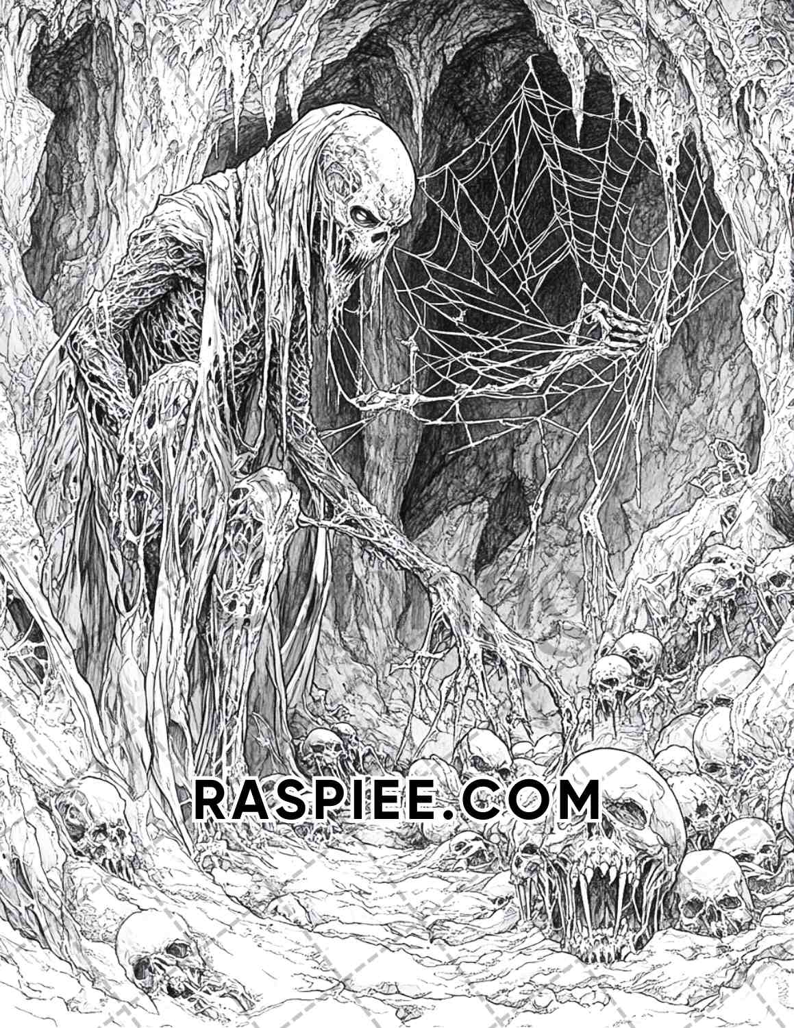 Nightmarish Creatures Halloween Adult Coloring Pages Printable PDF Instant Download