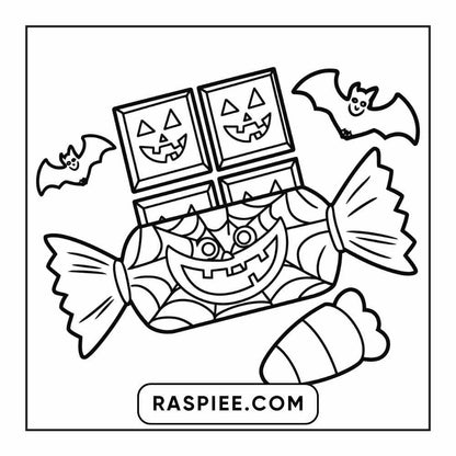 100 Bold Easy Spooky Food & Drinks Coloring Pages Printable PDF Instant Download - RASPIEE