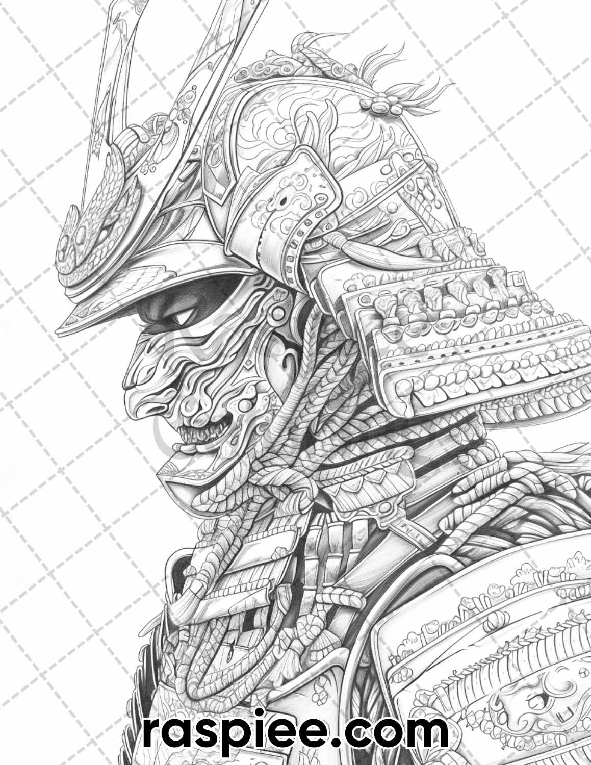 60 Traditional Japanese Tattoos Grayscale Adult Coloring Pages, Printable PDF Instant Download