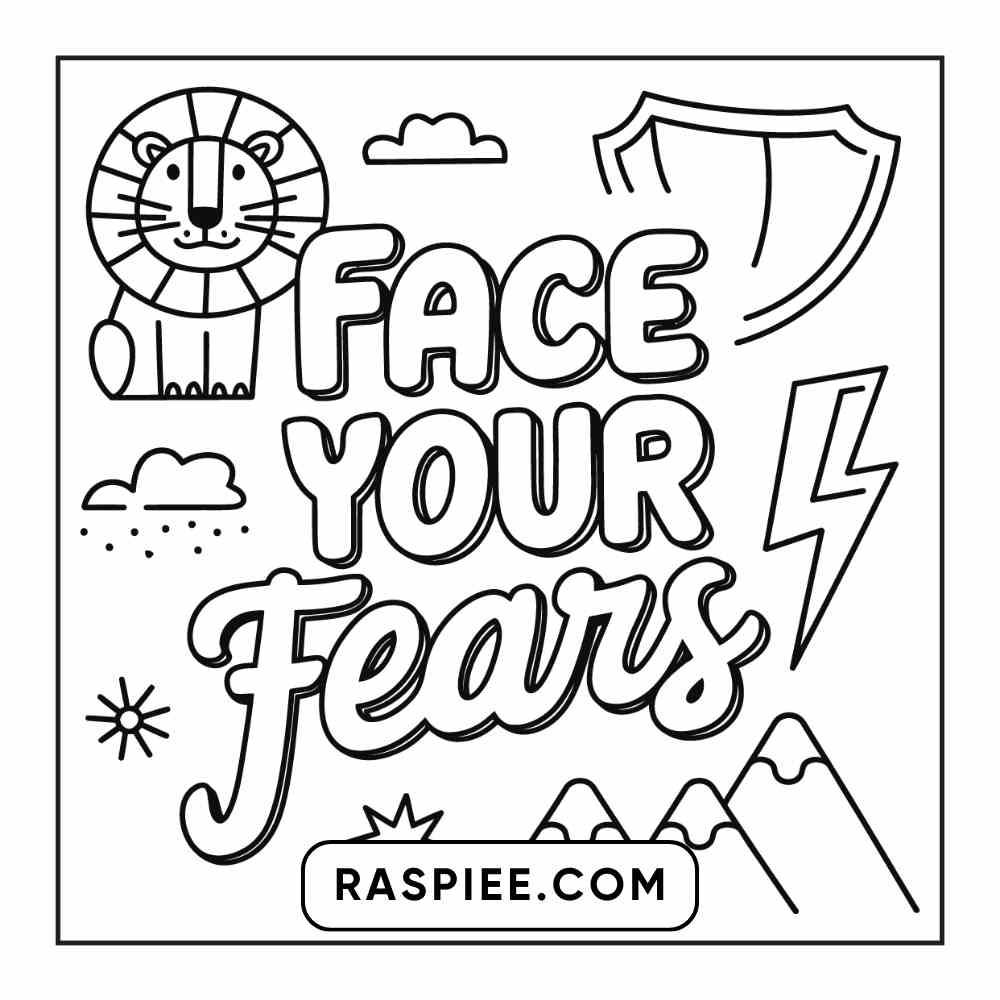 78 Bold and Easy Inspirational Words Coloring Pages Printable PDF Instant Download - RASPIEE