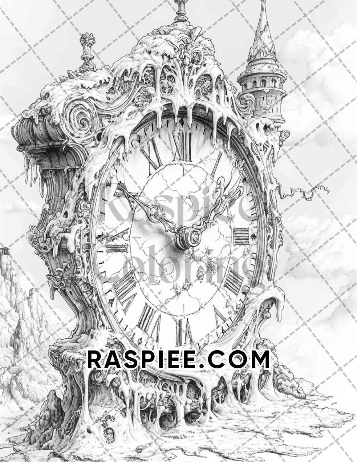 Surreal World Adult Coloring Pages Printable PDF Instant Download