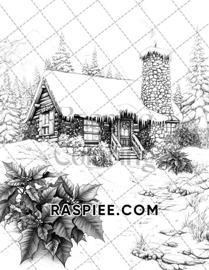 Fantasy Flower Houses Adult Coloring Pages Printable PDF Instant Download