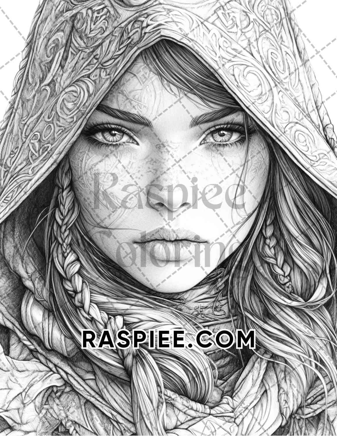 Enchanted Witches Adult Coloring Pages Printable PDF Instant Download - RASPIEE