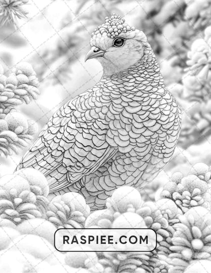 80 Winter Birds Adult Coloring Pages