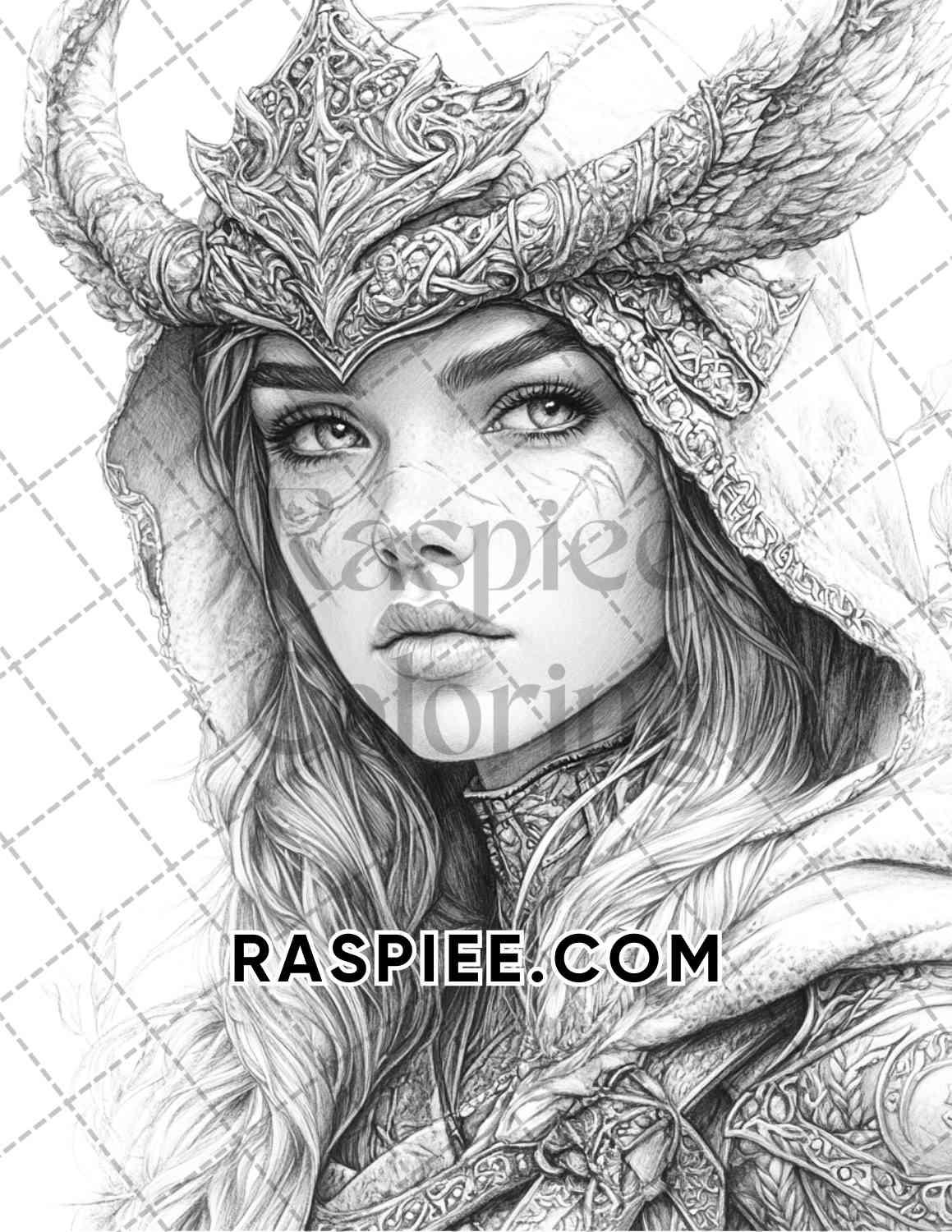 Enchanted Witches Adult Coloring Pages Printable PDF Instant Download - RASPIEE