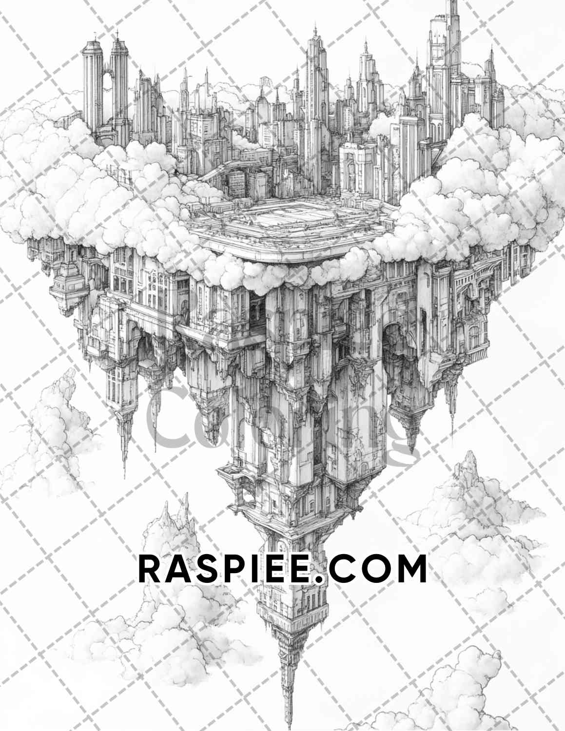 Surreal World Adult Coloring Pages Printable PDF Instant Download