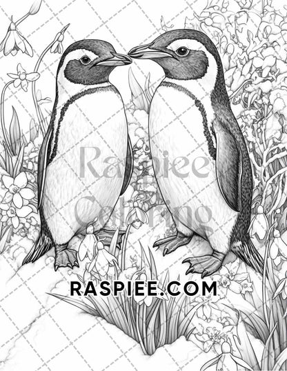 Flowers and Birds Adult Coloring Pages Printable PDF Instant Download - RASPIEE