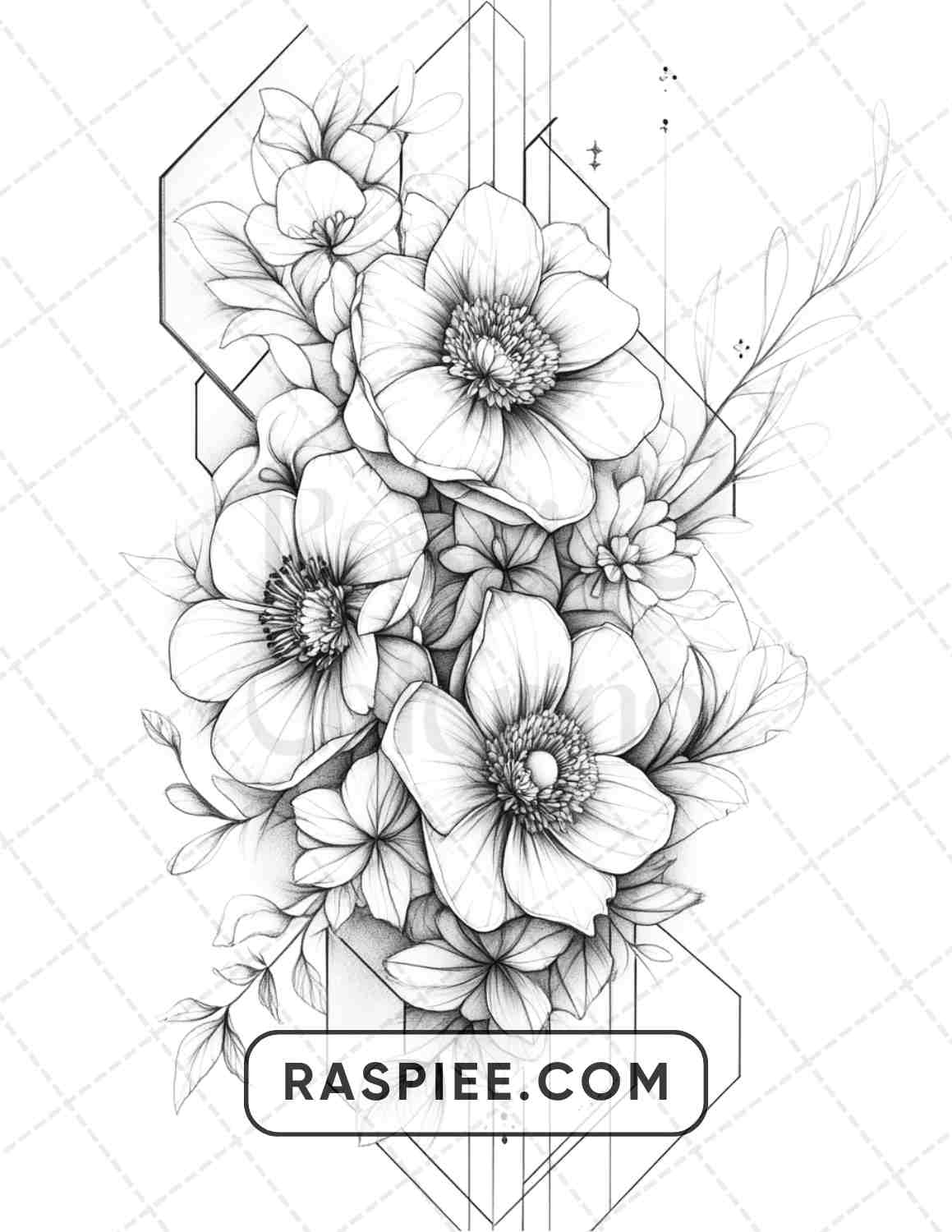 77 Flower Tattoos Adult Coloring Pages - RASPIEE