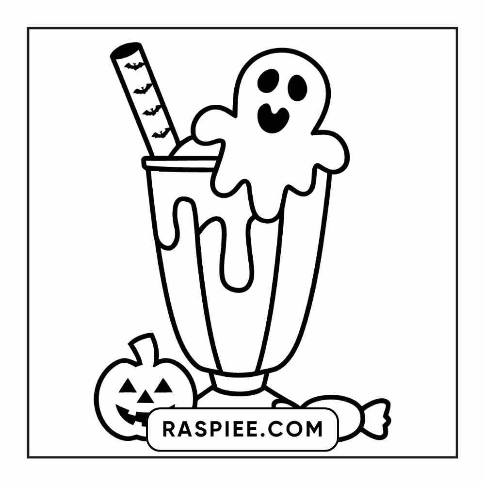 100 Bold Easy Spooky Food & Drinks Coloring Pages Printable PDF Instant Download - RASPIEE