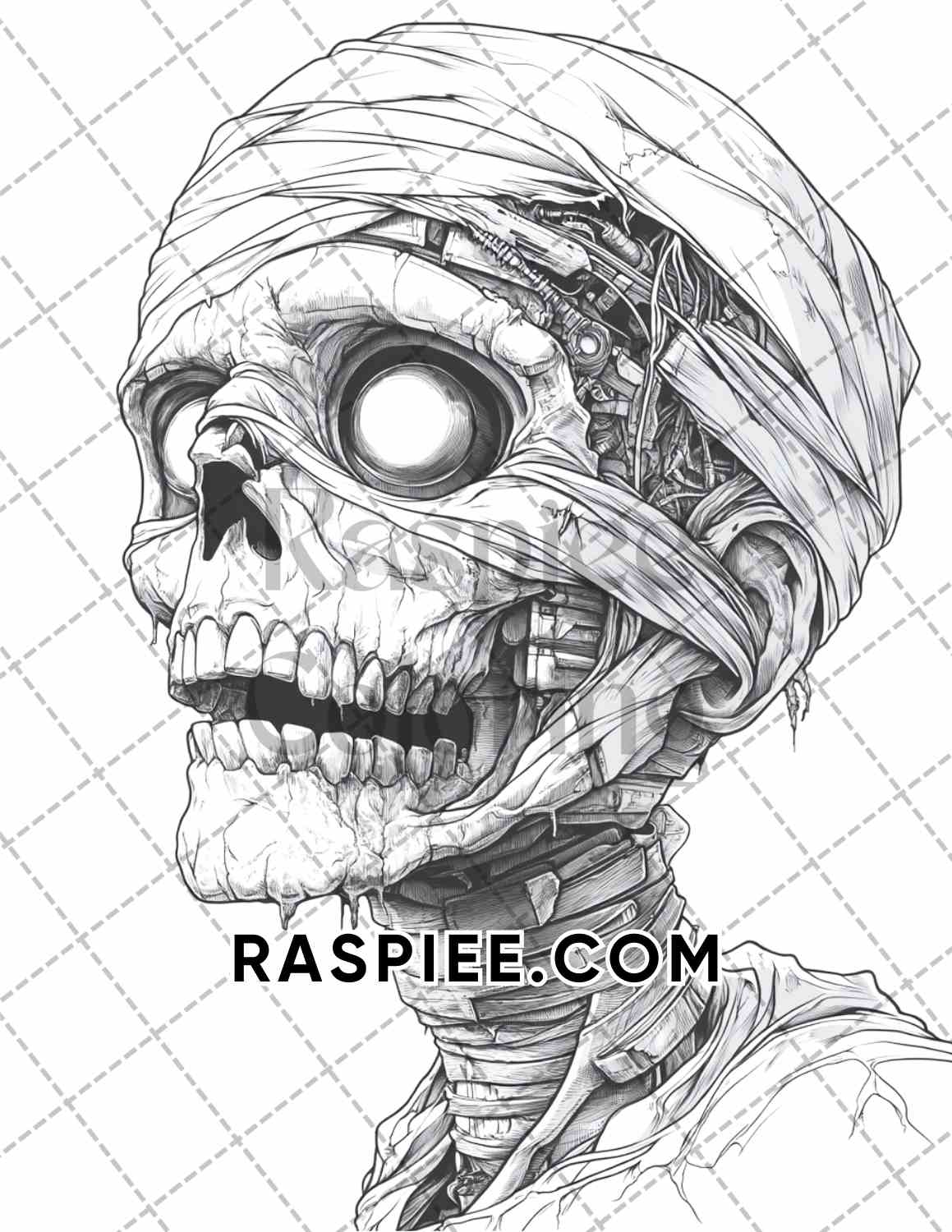 Steampunk Halloween Adult Coloring Pages Printable PDF Instant Download