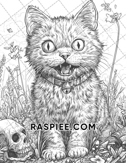 Horror Animals Halloween Adult Coloring Pages Printable PDF Instant Download