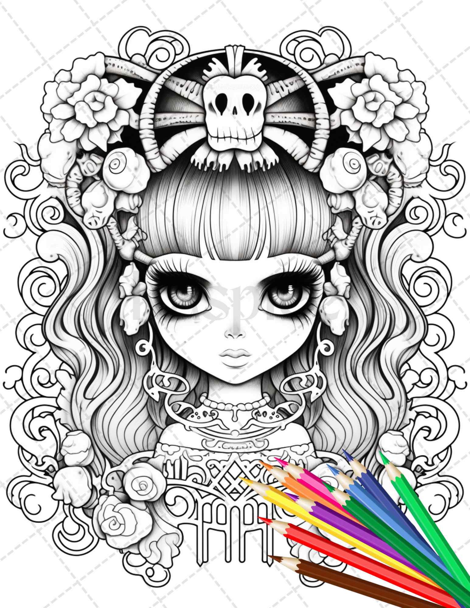 Pop Manga Adult Coloring Book: Cute and Creepy Drawings for Adults Perfect  gift for Anime Lovers, Goths, Teens & Girls (Paperback)
