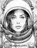 50 Astronaut Girl Portrait Grayscale Coloring Pages Printable for Adul ...