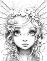 45 Adorable Chibi Fairy Grayscale Coloring Pages Printable for Adults ...