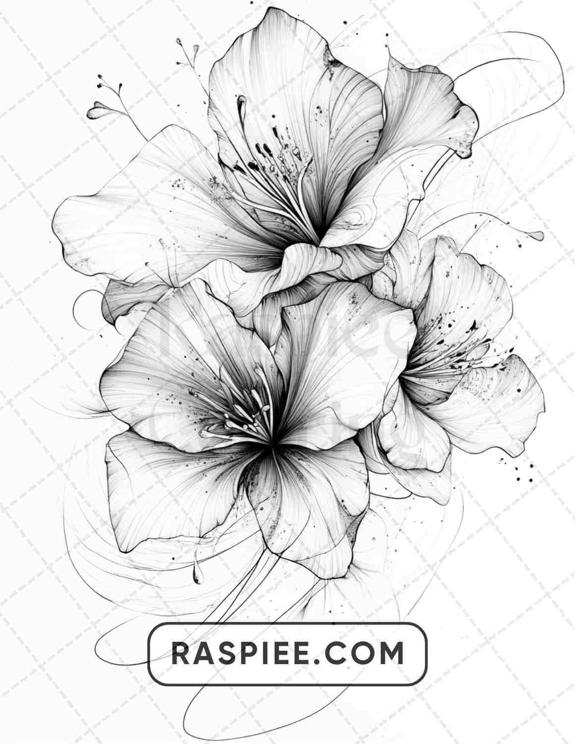 77 Flower Tattoos Adult Coloring Pages - RASPIEE