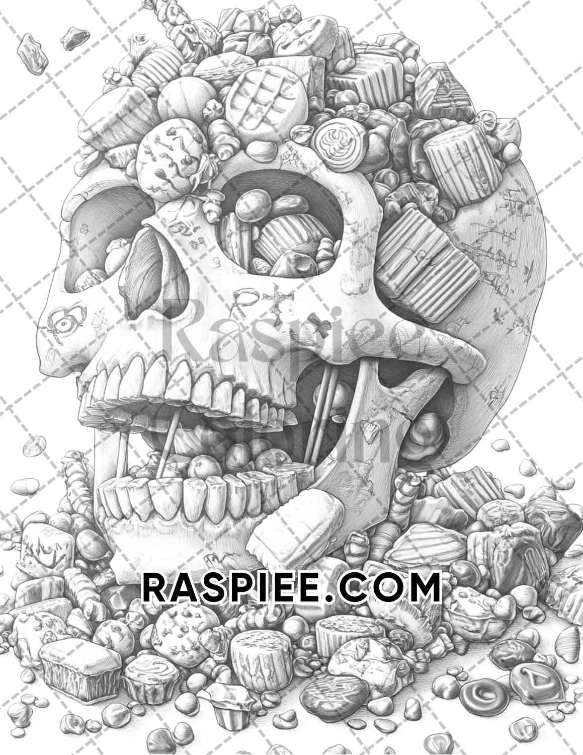 Spooky Desserts Halloween Adult Coloring Pages Printable PDF