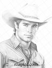 45 Wild West Cowboys Grayscale Coloring Pages Printable for Adults, PD ...