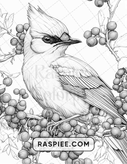 80 Winter Birds Adult Coloring Pages