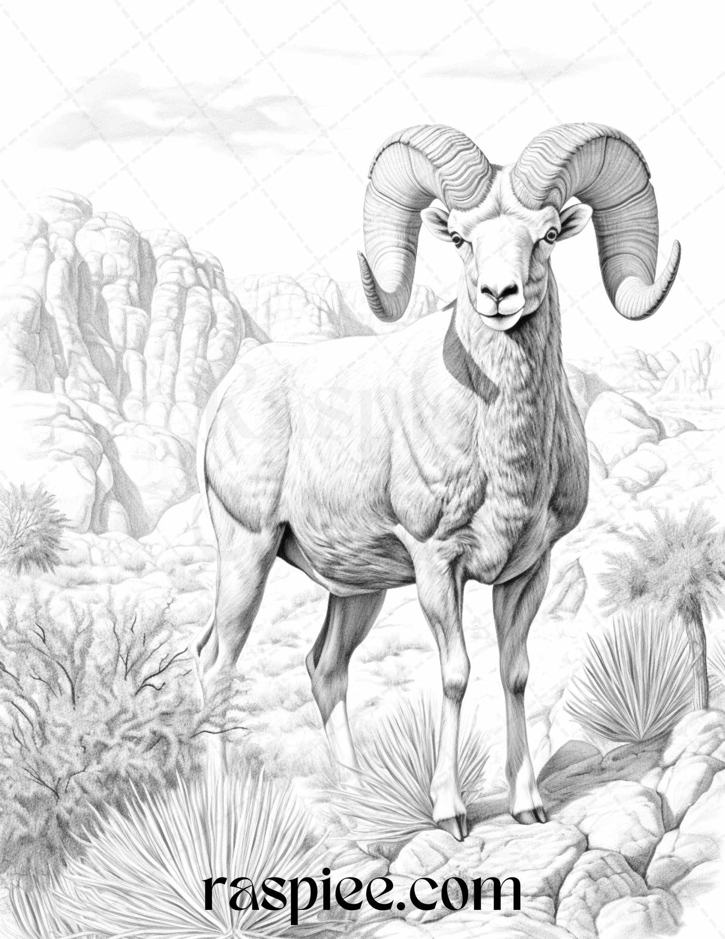 Desert Animals Coloring Pages, Grayscale Wildlife Coloring Sheets, Printable Adult Coloring Book, Stress Relief Desert Wildlife Art, Relaxing Desert Scenes Coloring, Nature-Themed Art Therapy Designs