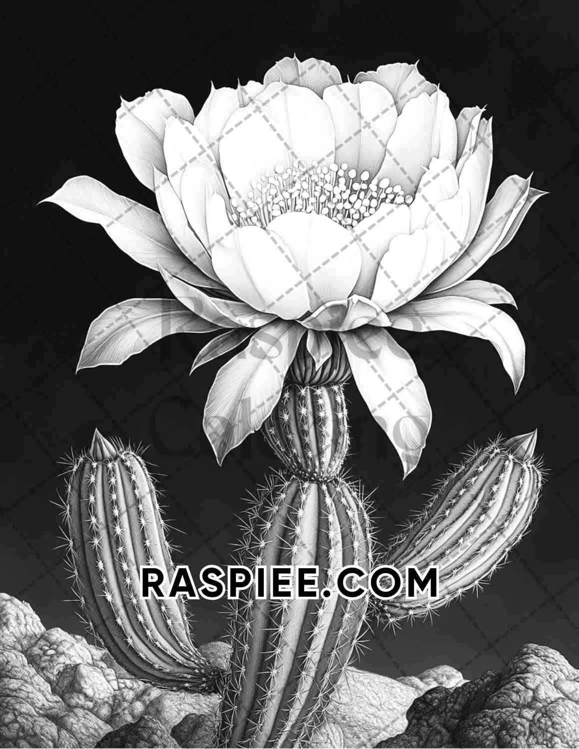 Succulent Blossoms Adult Coloring Pages Printable PDF Instant Download